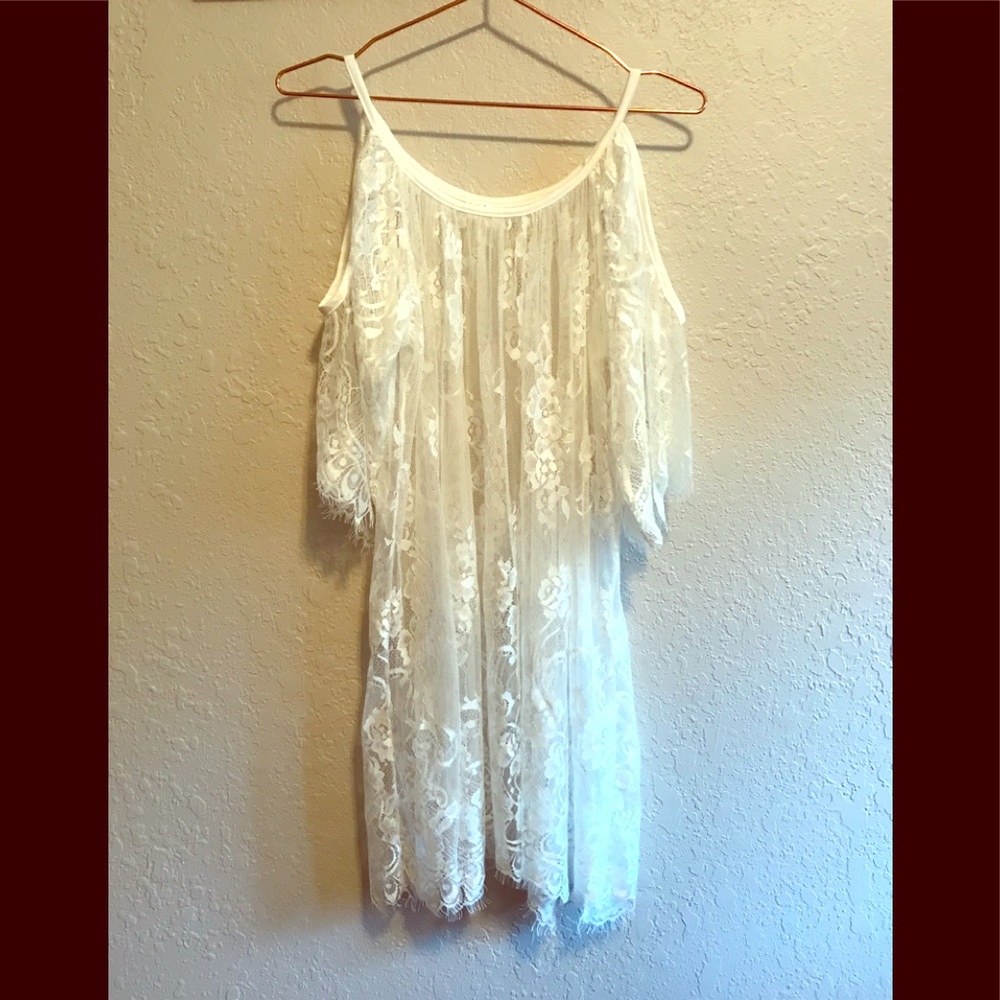 White lace overlay